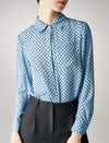 Geometric Print Button Down Blouse
