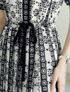 Retro Boho Printed Midi Dress