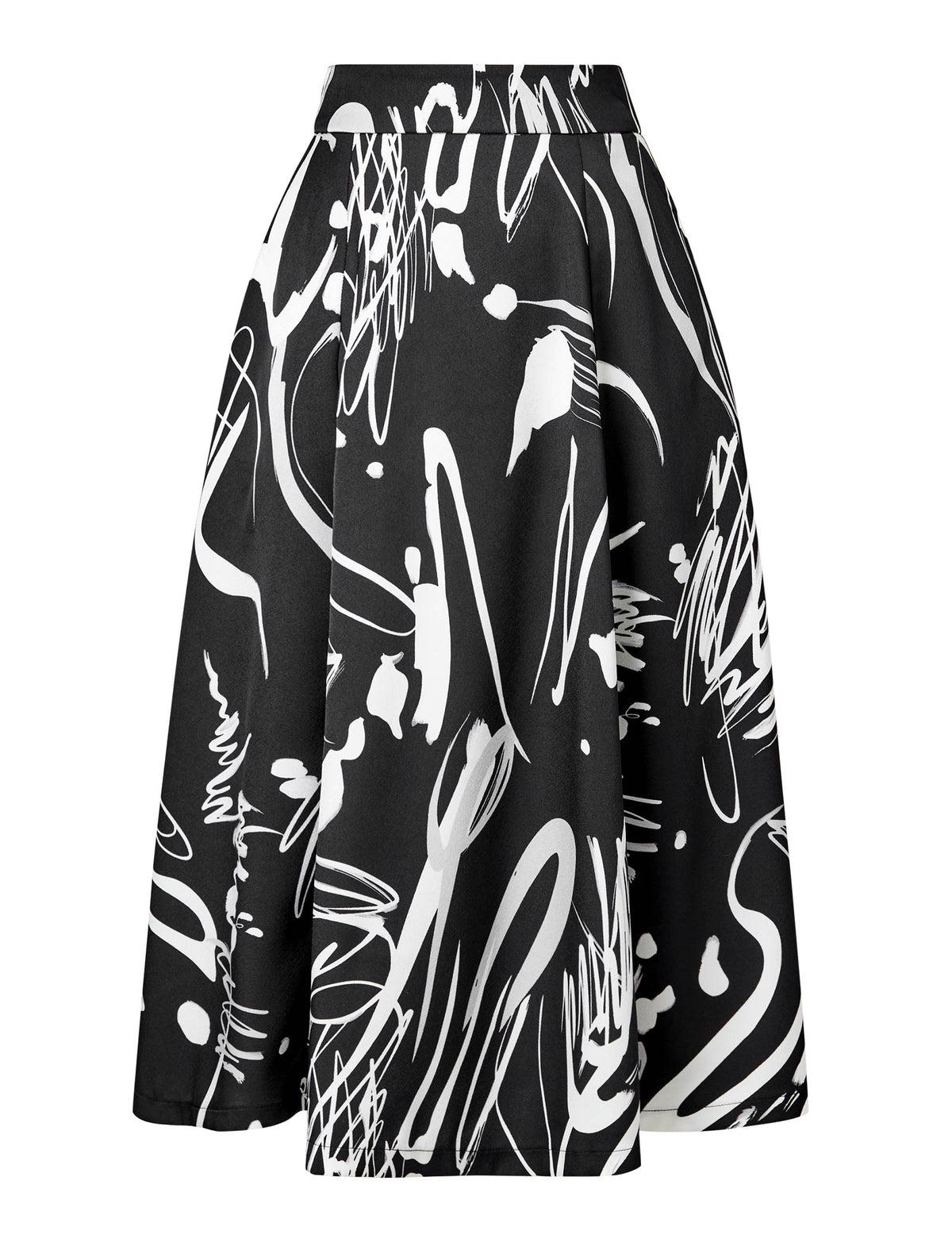 Abstract Print Midi Skirt
