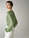 Chiffon Polka Dot Lantern Sleeve Blouse