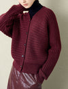 Burgundy Sparkle Knit Cardigan