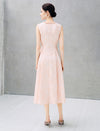 Embossed Jacquard Sleeveless Midi Dress