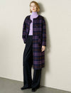 Plaid Wool-Alpaca Blend Detachable Hood Coat