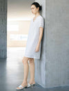 White Geometric Floral Lace V-Neck Short Sleeve Straight Mini Dress