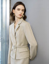 Champagne Textured Belted Blazer