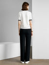 Side-Stripe Drawstring Straight Leg Pants