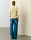 Short‑Sleeve Jacquard Knit Top