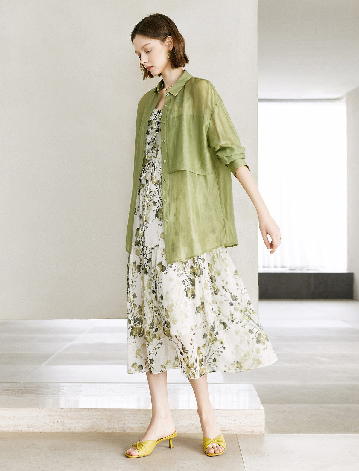Sheer Button Up Shirt