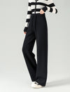 Stylish Black Drawstring Wide Leg Pants