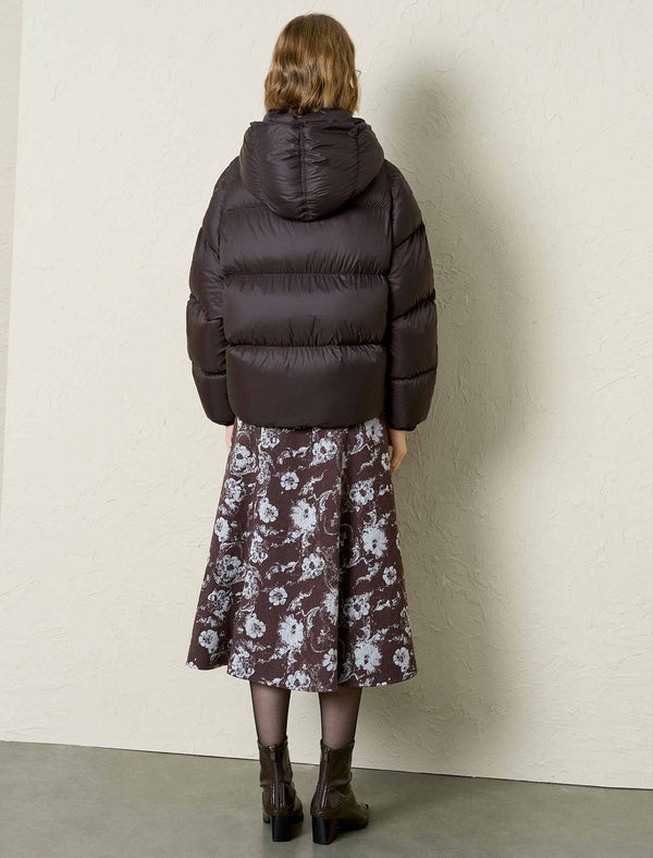 Hooded Cropped Down Jacket