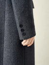 Wool Blend Double-Breasted Lapel Overcoat