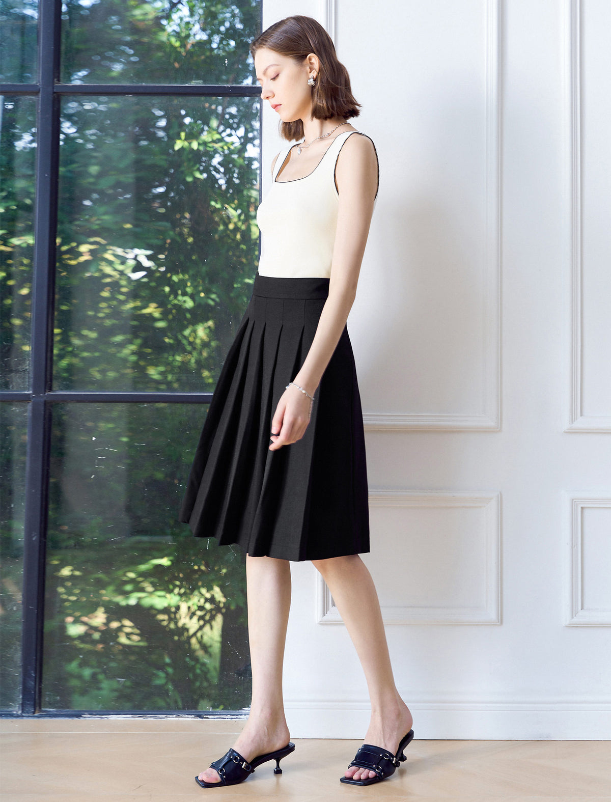 Square‑Neck Knit Tank Top