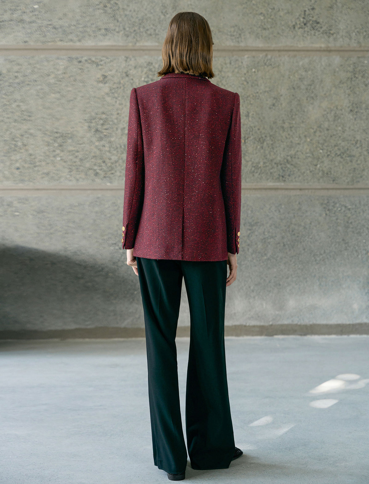 Sparkle Tweed Wool-Blend Blazer