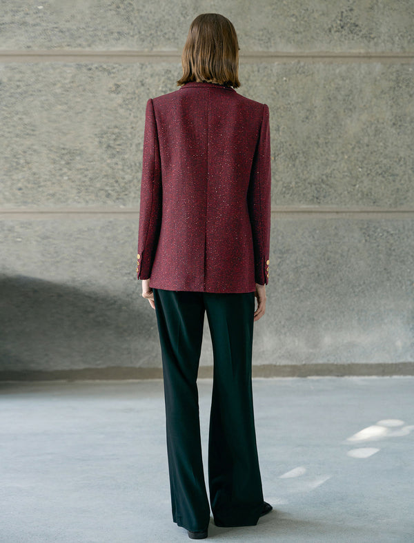 Sparkle Tweed Wool-Blend Blazer