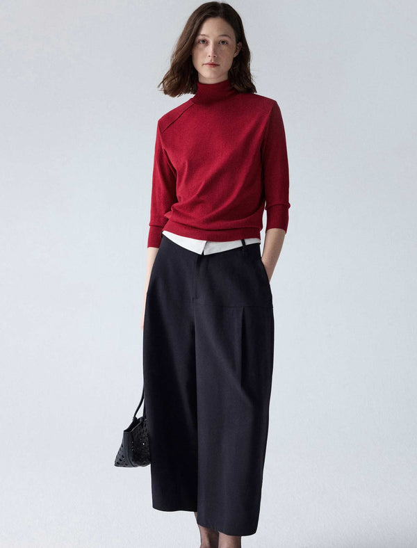 Wool-Blend Wide-Leg Culottes