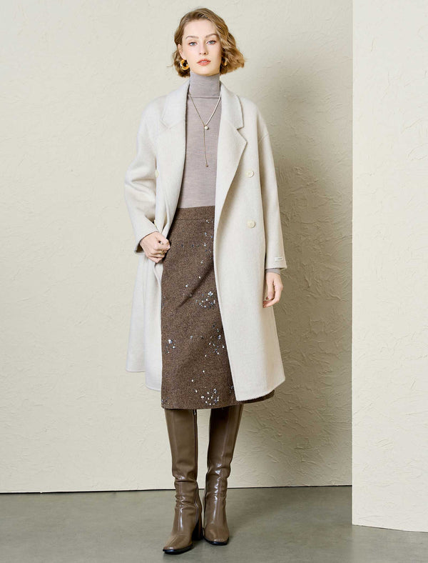 100% Australian Superfine Wool Double-Breasted Coat