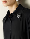 Embellished Collar Button-Down Shirt