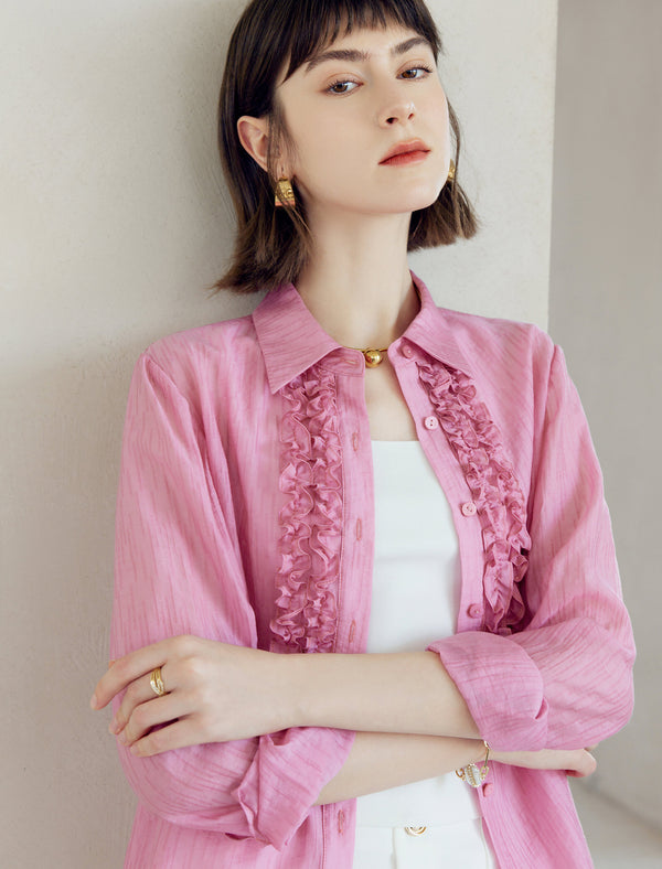 Tencel Casual Loose Turn-Down Collar Shirt