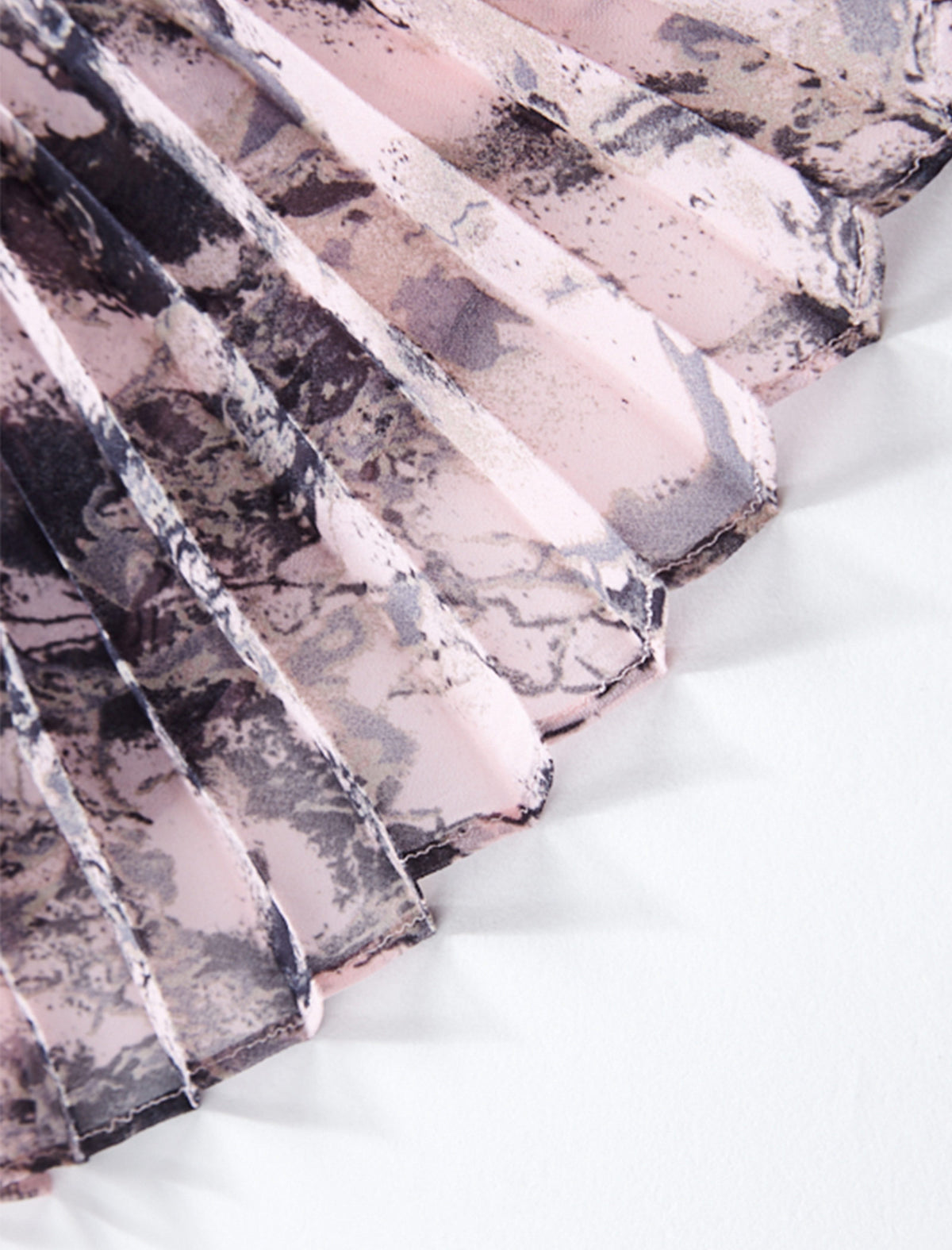 Chiffon Tie Dye Sun Pleated Midi Skirt