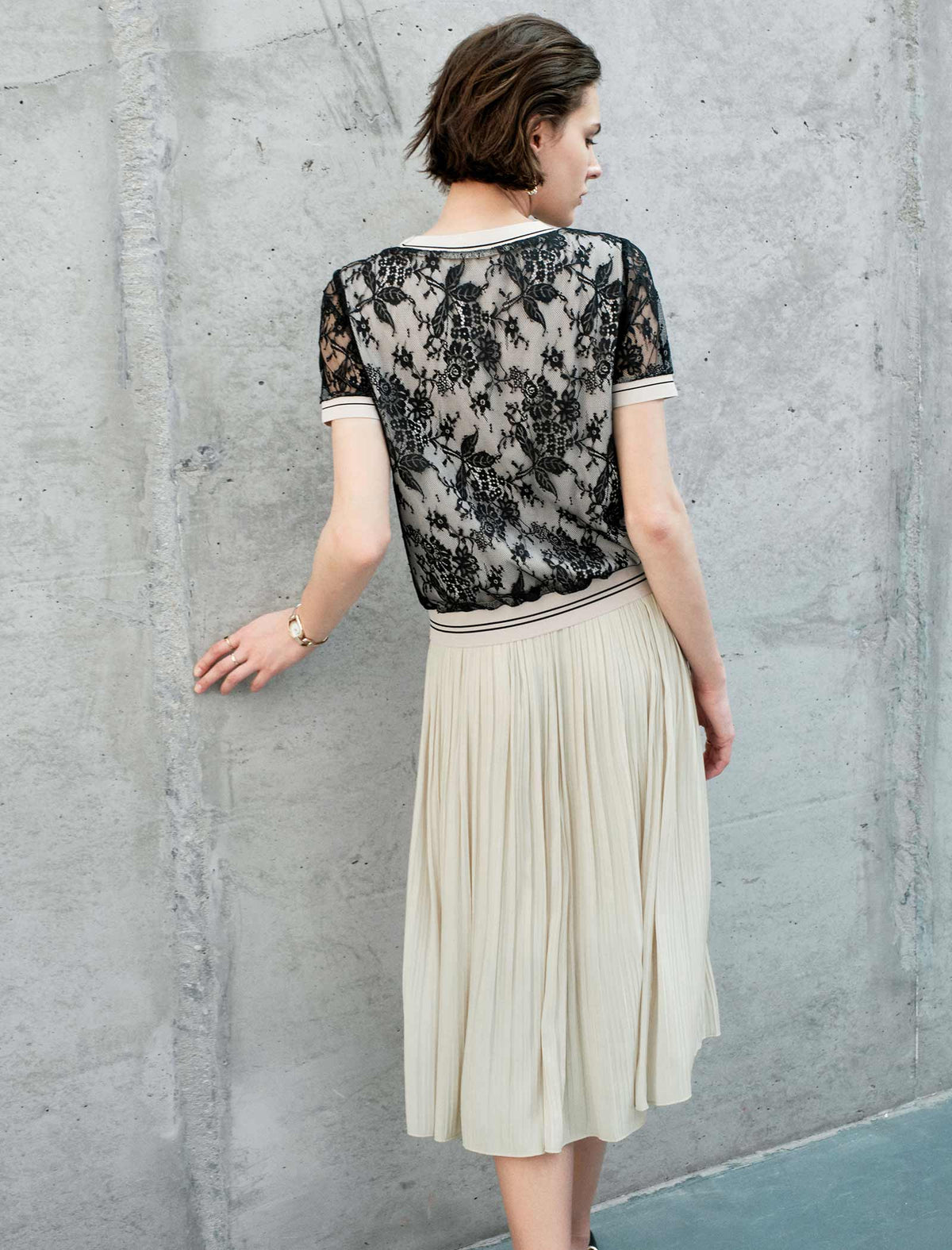 Minimal Pleated A-Line Skirt