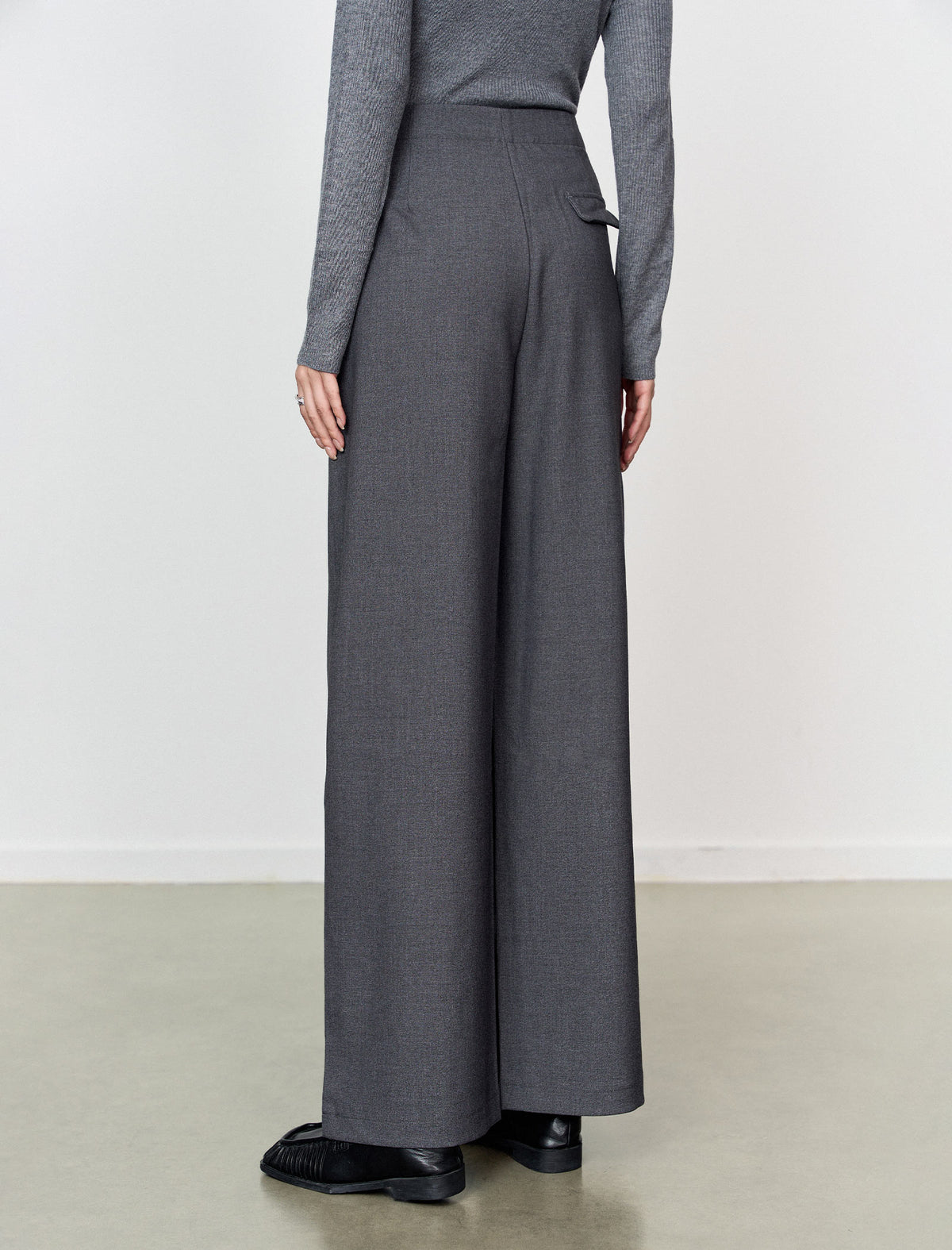 High Waist Wide‑Leg Long Trousers