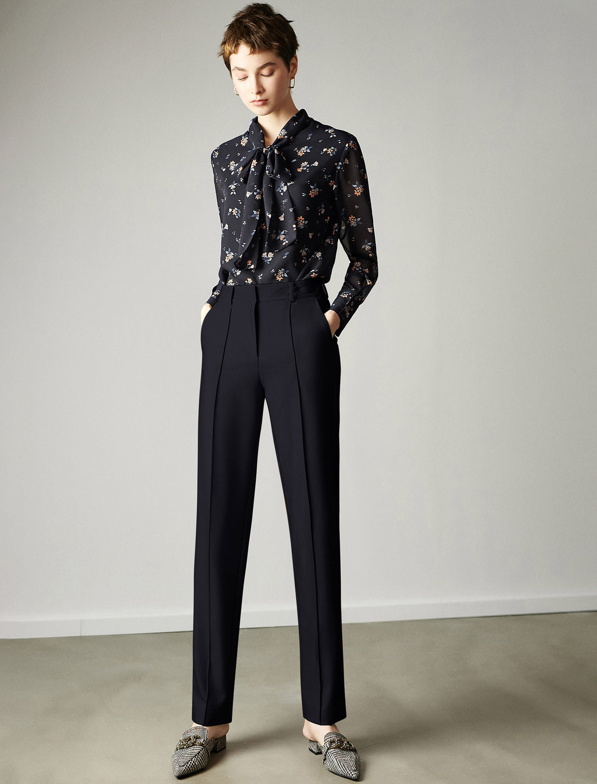 High‑Rise Tapered Dress Trousers