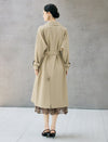Double Breasted Midi Trench Coat with Waist Belt