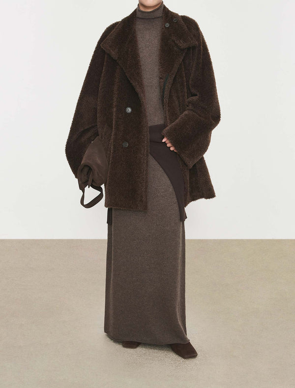 100% Wool Turtleneck Maxi Dress