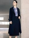 Abstract Floral Print Long Sleeve Office Blouse