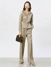 Tencel-Wool Blend Wide Leg Pants