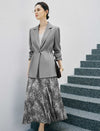 Notched Lapel Drawstring Waist Long Sleeve Jacket