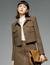 Vintage Cropped Wool Blend Jacket