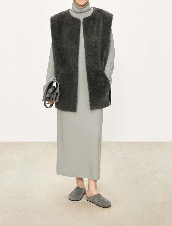 100% Wool Turtleneck Maxi Dress