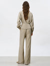 Tencel-Wool Blend Wide Leg Pants