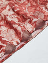 Rust Red Tie-Dye Floral Print Button-Down Midi Shirt Dress