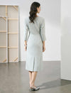 Boat Neck Midi Sheath Dress