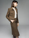 Vintage Cropped Wool Blend Jacket