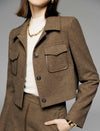 Vintage Cropped Wool Blend Jacket