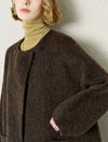 Wool-Suri Alpaca Blend Coat with Matching Scarf