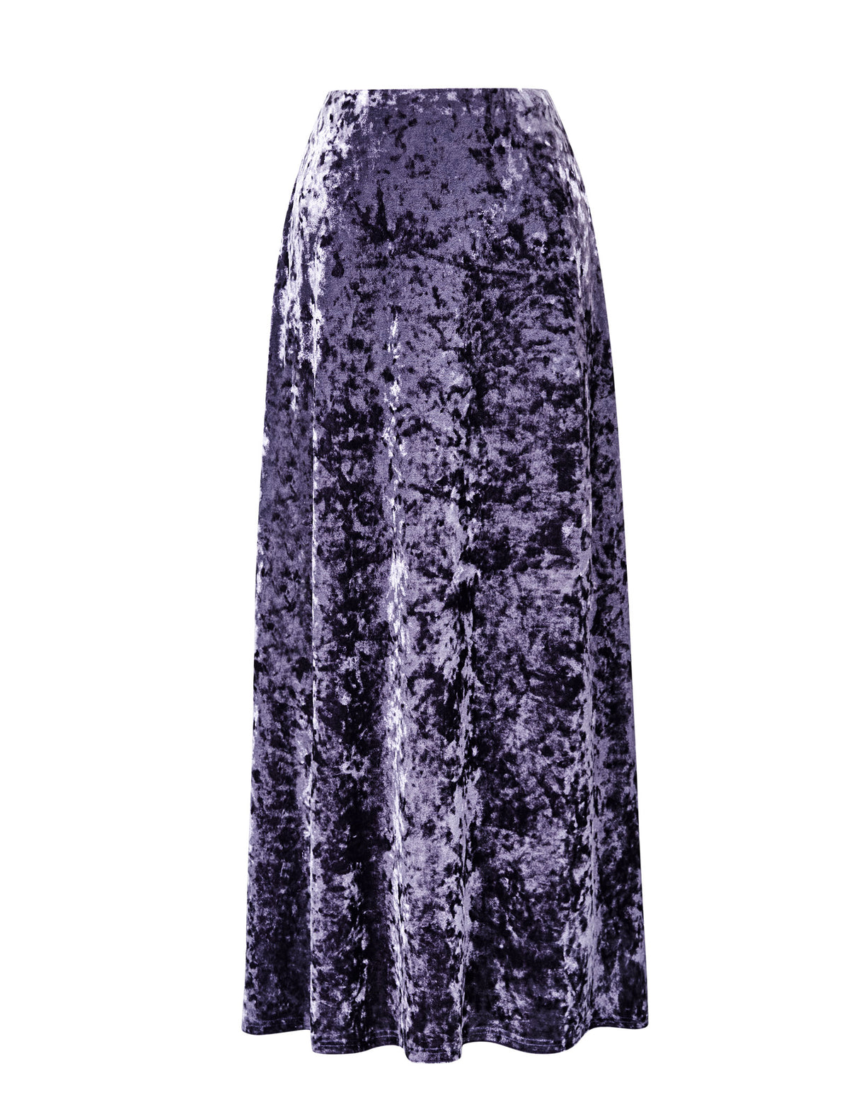 Purple Crushed Velvet Maxi Skirt