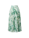 Marble Print Pleated Midi Skirt
