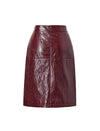 Burgundy Faux Leather Mini Skirt