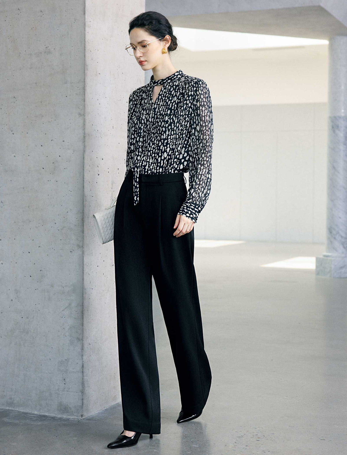 Vintage Polka Dot Long Sleeve Shirt