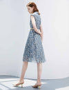 Waist-Cinched Sleeveless Shirt Pleated Dress