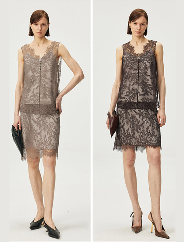 Sheer Lace Sleeveless Top