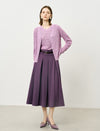 Purple Pleated Midi Skirt