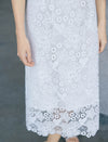 Sleeveless White Floral Crochet Lace Midi Dress