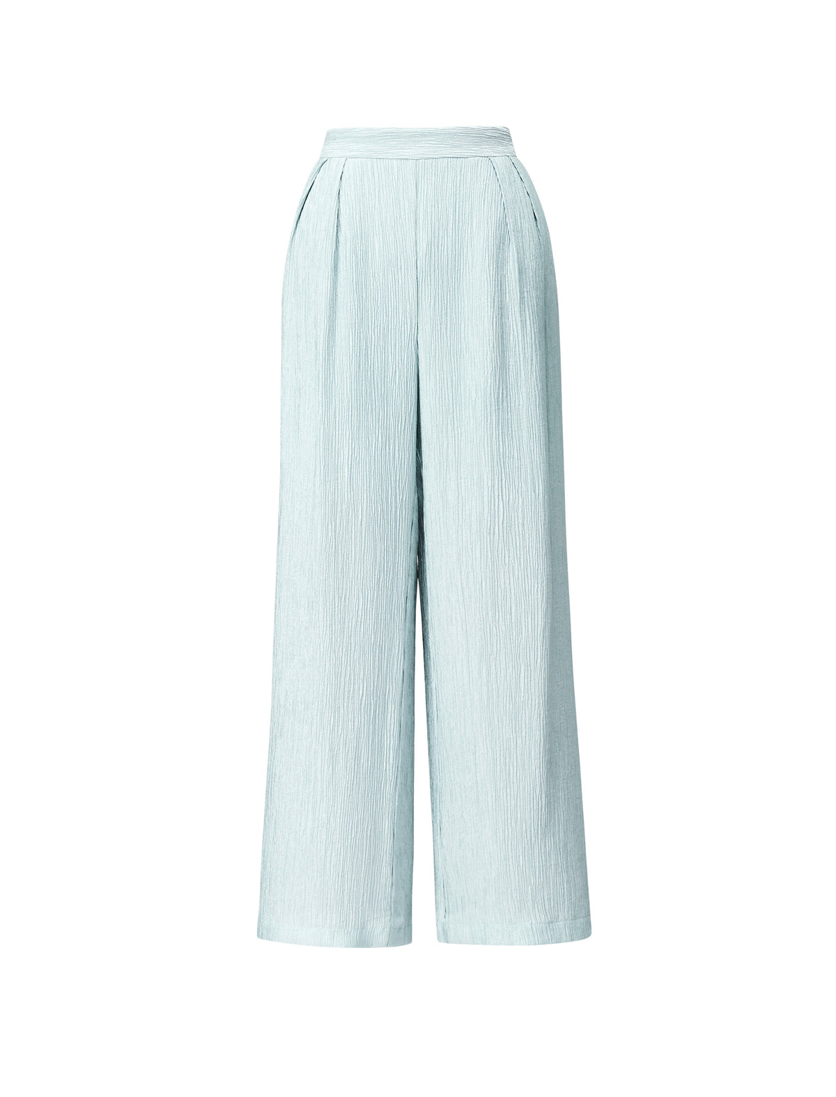 Crinkle Satin‑Feel Wide‑Leg Air Pants