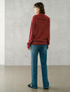 Toggle Collar Textured Knit Sweater