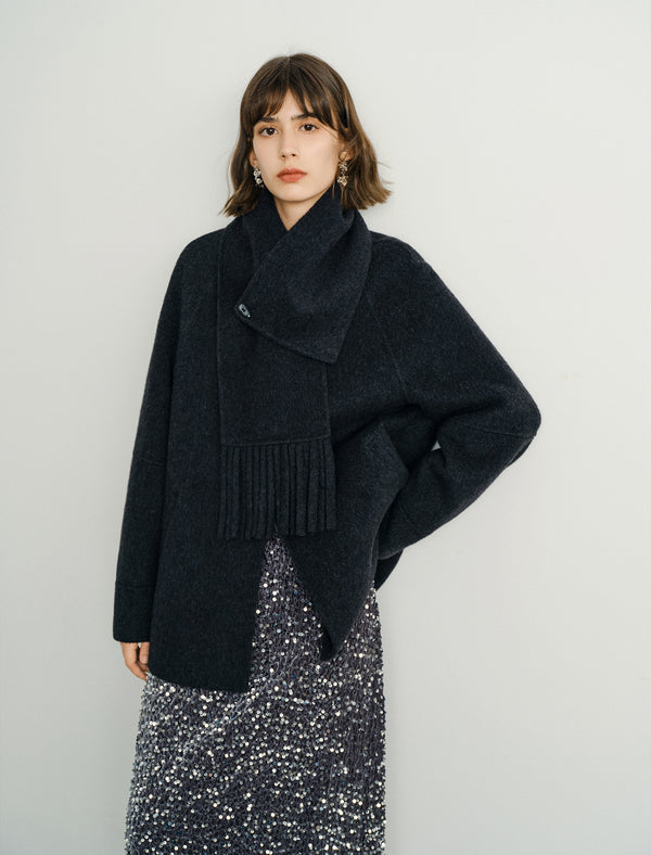 Charcoal Grey Wool Blend Coats